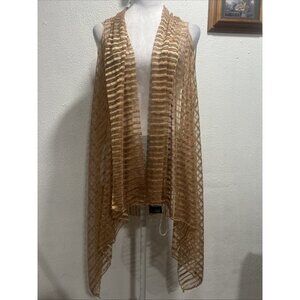 NWT Elegance by Lavello Sheer Bronze Stripe Convertible Versatile Vest One Size